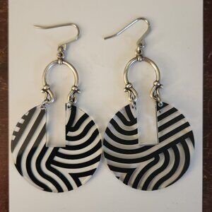Patterned Black & Transparent Earrings